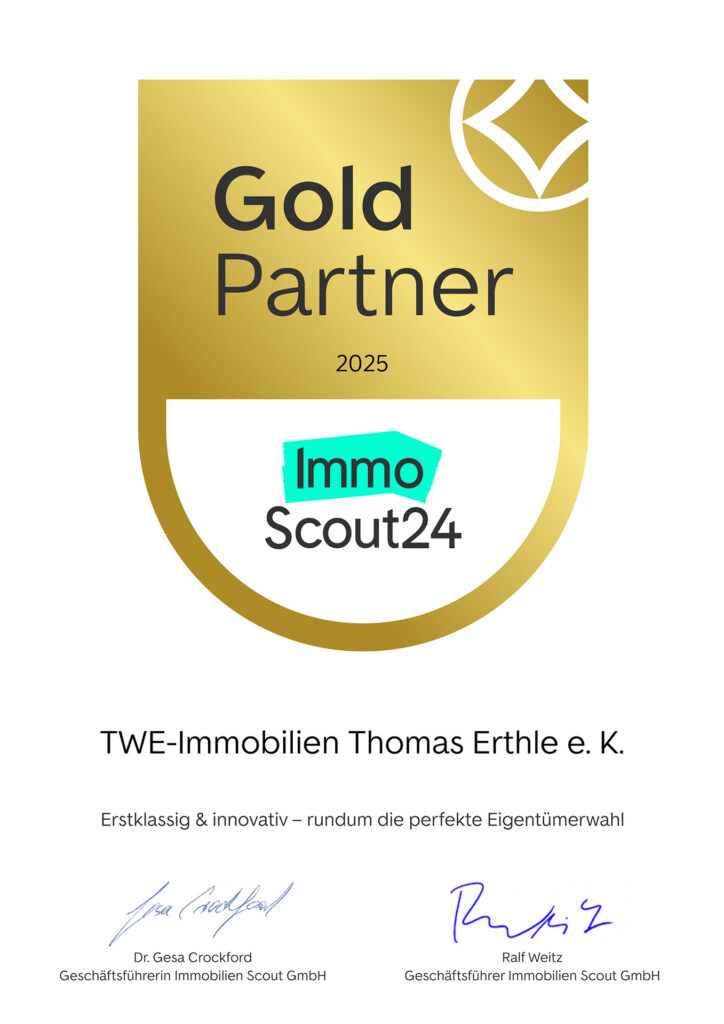 Gold Partner ImmoScout24 für TWE-Immobilien